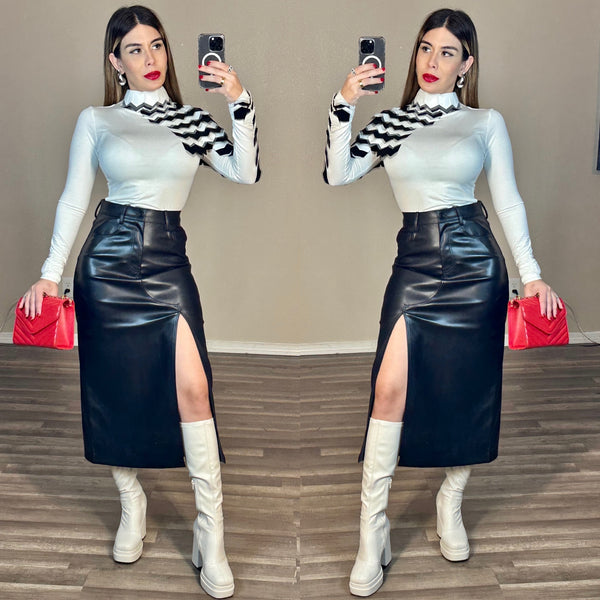 Leatherette cristy skirt