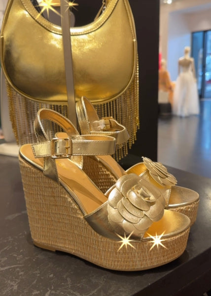 Gold wedges alexia sandals