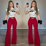 Elena red pants