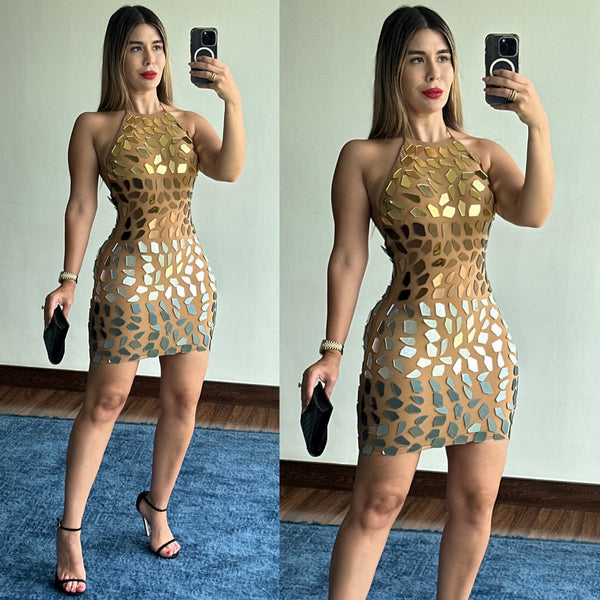 Mirror gold dress