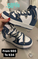 Denim embellished sneakers