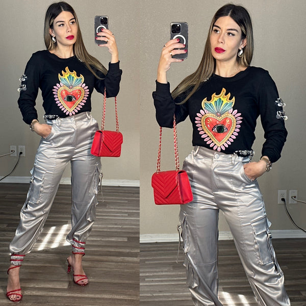Heart sweater Embellised