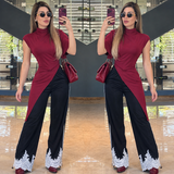 Lace sporty pants