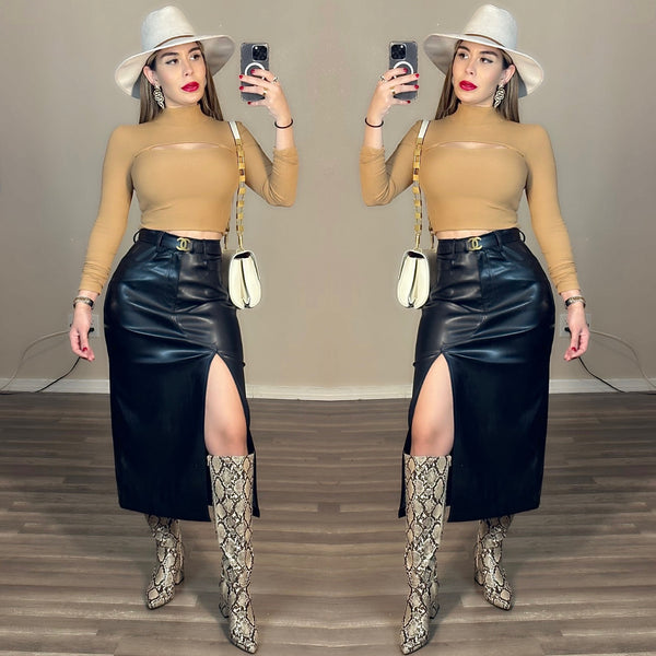 Brown crop top