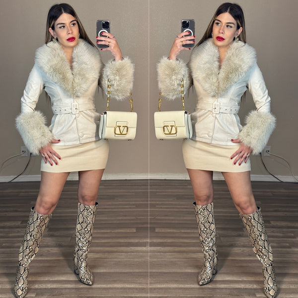 Removable fur short jacket
