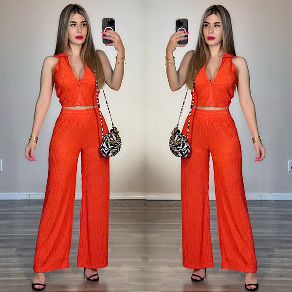 2 piece hazels orange set
