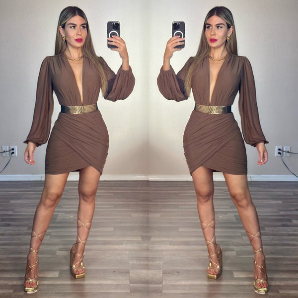 Cameo brown dress