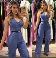 Stretch denim jumpsuit premium quality