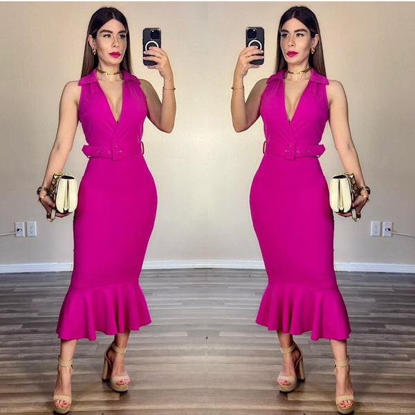Magenta stretch dress