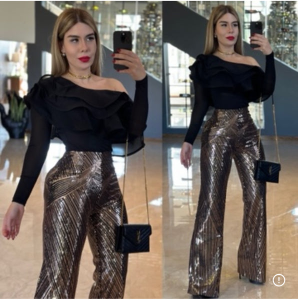 My sequin stretch pants