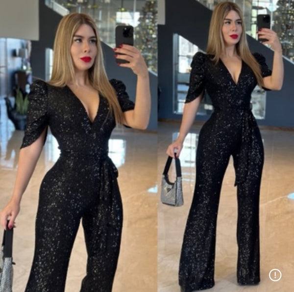 All sequin stretch jumpsuit