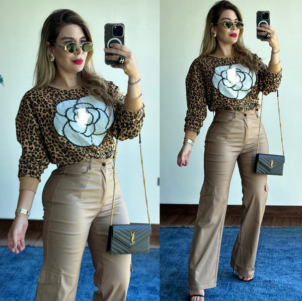 Leopard flower c sweatshirt