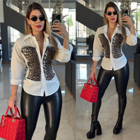 Leopard corset top stretch