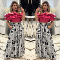 Newspaper wide leg pants
