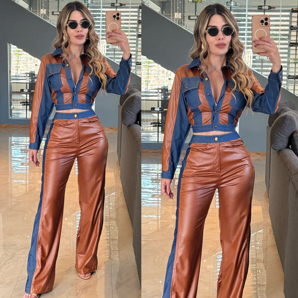 Leather and denim perfect set