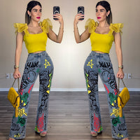 Nidia ruffle yellow top
