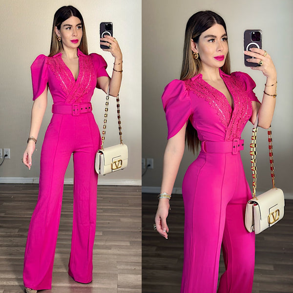 Gina hot pink jumpsuit