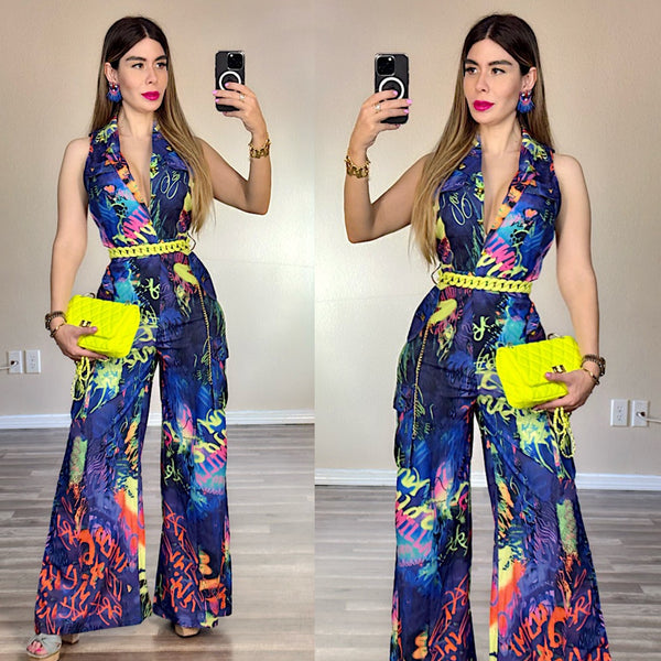 Paola belted jumpsuit